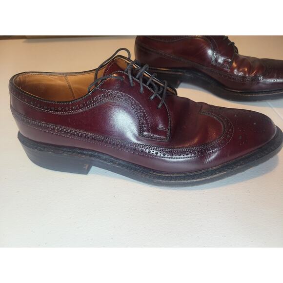 FootJoy Men 9C Dress Shoes Wingtip Burgundy Leather Lace Up USA| Preppy Classic main image 9